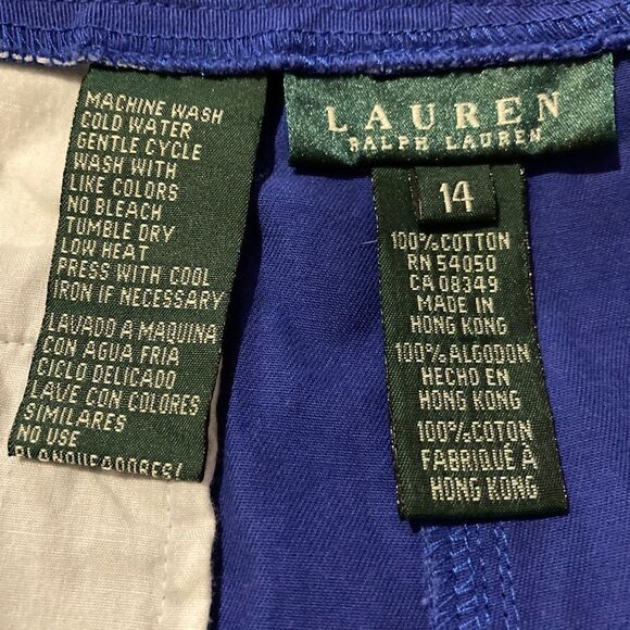 Lauren Ralph Lauren Cuffed Blue Short Size 14 Cotton 100% - Picture 4 of 6